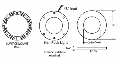 Picture of Super Thin LED Puck Light, 2.2 watt, 4000K, Dimmable, 170 lms, 7mm Thick