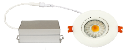 Picture of 3'' Gimbal Recessed LED, 8 watt, 3000K, 550 lms, Triac Dimmer 10-100%, 120V, Round