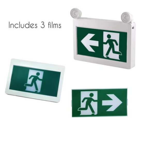 Picture of LED Running Man Exit Sign, with Battery backup Combo and Emergency Lighting, 120/347V, 1.2W each head, remote capable
