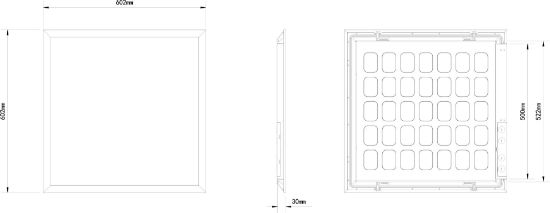 Picture of 2 x 2 Led Panel Light, Backlit, Pre-select Wattage 25W-30W-40W,  CCT 3.5K-4K-5K, Dimming 0-10V, 5000 lms, 120-347V