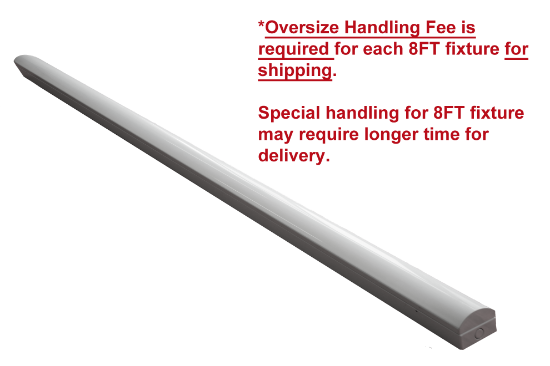 Picture of 8 FT LED Lightning Bolt Strip, Pre-Select Wattage 55-65-78 watts, Pre-Select 3CCT 3500K-4000K-5000K, Dimming 0-10V, 120-347V