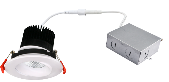 Picture of 3.5'' Recessed Gimbal Downlight, 12 watts, 985 lms, CRI 90+, Pre-select 5 CCT, Triac Dimming, 120V, White, Round, Wet Location