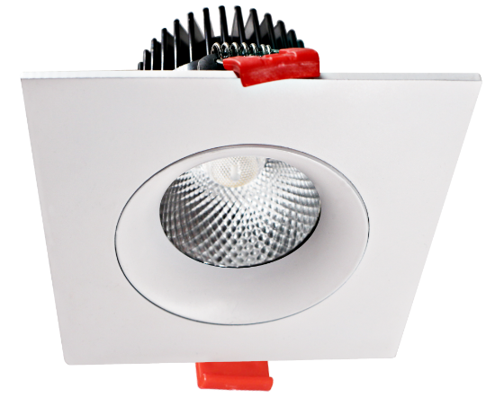 Picture of 3.5'' Recessed Gimbal Downlight, 12 watts, 985 lms, CRI 90+, Pre-select 5 CCT, Triac Dimming, 120V, White, Square, Wet Location