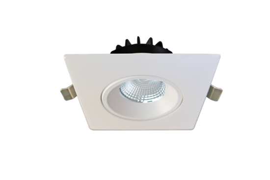 Picture of 4'' Recessed Gimbal Downlight, 12 watts, 984lms, Pre-select 5 CCT, Triac Dimming, 120V, White, Square, Wet Location