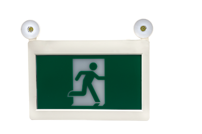 Picture of LED Running Man Exit Sign, with Battery backup Combo and Emergency Lighting, 120/347V, 1.2W each head, remote capable