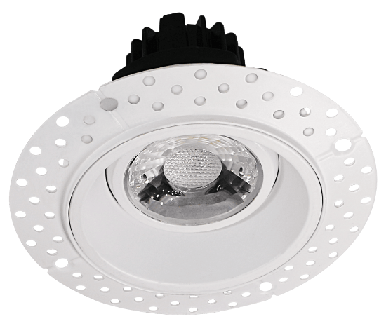 Picture of 2'' Trimless Recessed Downlight LED Gimbal, 8 watts, Triac Dimming, 660 lms, 5 CCT Switchable, 120V, Wet Location, Round, White