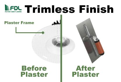 Picture of 4'' LED Trimless Recessed Downlight, 15 watts, Triac Dimming, 1230 lms, 5 CCT Switchable, 120V, Wet Location, Round, Black