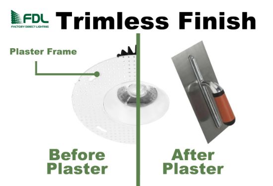 Picture of 4'' LED Trimless Recessed Downlight, 15 watts, Triac Dimming, 1230 lms, 5 CCT Switchable, 120V, Wet Location, Round, Black