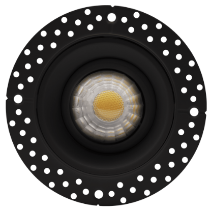 Picture of 2'' Trimless LED Gimbal, 8 watts, Triac Dimming, 660 lms, 5 CCT Switchable, 120V, Wet Location, Round, Black