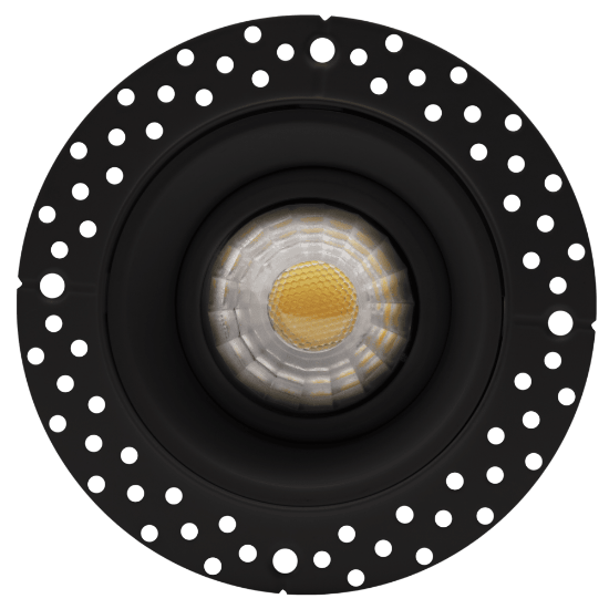 Picture of 2'' Trimless LED Gimbal, 8 watts, Triac Dimming, 660 lms, 5 CCT Switchable, 120V, Wet Location, Round, Black