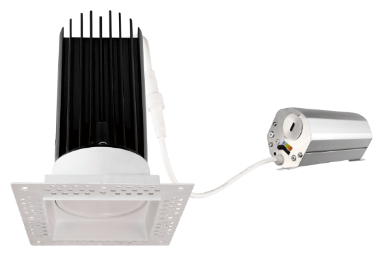 Picture of 2'' Trimless LED Downlight, 15 watts, Triac Dimming, 1150 lms, 5 CCT Switchable, 120V, Wet Location, Square, White