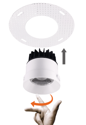 Picture of 3.5'' Trimless LED Downlight, 12 watts, Triac Dimming, 985 lms, 5 CCT Switchable, 120V, Wet Location, Round, White