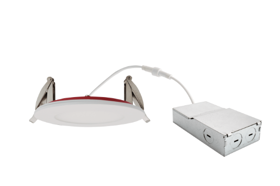 Picture of 4'' LED Fire Rated Recessed Downlight, Pot Light, 12 watts, 984lms, Pre-select 5 CCT, Triac Dimming, 120V, Round, Wet Location