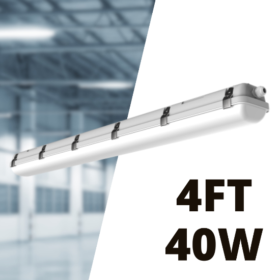 Picture of LED Vapor Tight IP65 Rated, 4 FT, 40 watts, 3 CCT 3.5K-4K-5K, 5200 lms, Dimming 0-10V, 120 - 347V