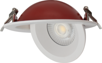 Picture of 4" LED Floating Gimbal, 2-hours Fire Rated, 9 watts, 738 lms, Pre-select 5CCT, Triac Dimming, 120V, Round, Damp Location, White