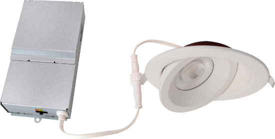 Picture of 4" LED Floating Gimbal, 2-hours Fire Rated, 9 watts, 738 lms, Pre-select 5CCT, Triac Dimming, 120V, Round, Damp Location, White
