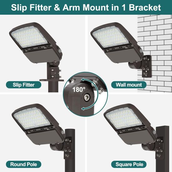 Picture of Universal Arm Mounting for Slip fitter, Wall Mount, Square and Round Pole, with wire channel, for FDFL Pro-Series Area/Flood Lights.
