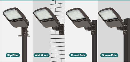 Picture of Universal Arm Mounting for Slip fitter, Wall Mount, Square and Round Pole, with wire channel, for FDFL Pro-Series Area/Flood Lights.